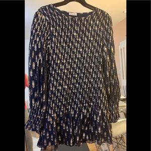 Loveshackfancy Lng sleeve dress w/ gold embroidery